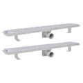 vidaXL Rovný sprchový odtok 2 ks vlnovka 730x140 mm nehrdzavejúca oceľ