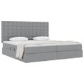 vidaXL Postel s úložným prostorem a matrací Svetlosivá 200 x 200 cm