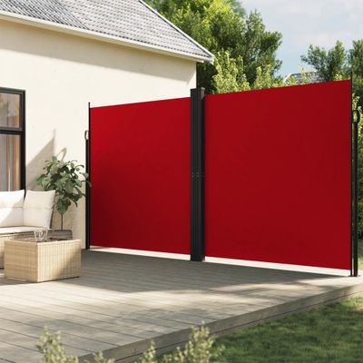 vidaXL Zaťahovacia bočná markíza, červená 220x600 cm