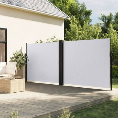 vidaXL Zaťahovacia bočná markíza, biela 160x1200 cm