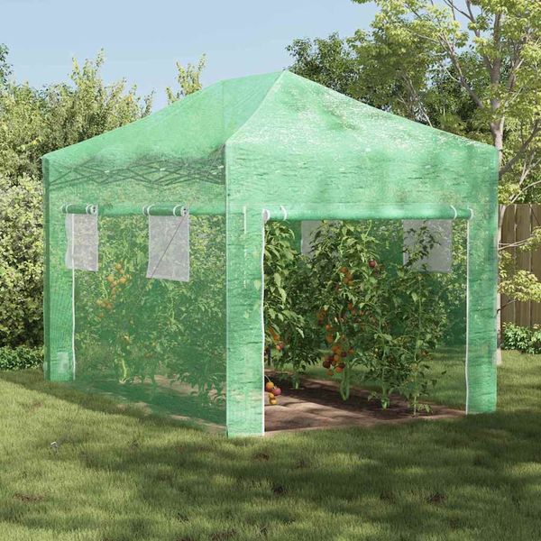 vidaXL Skleník s rýchlo postaviteľným rámom Zelená 280 x 410 x 315 cm