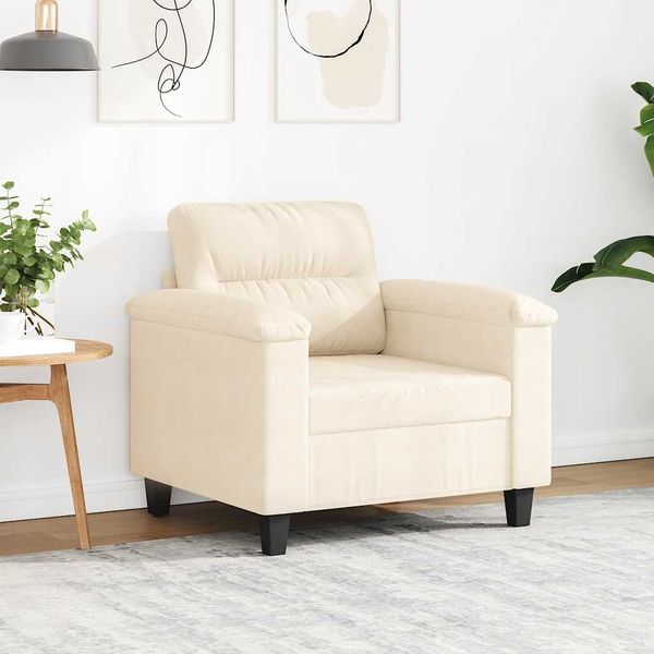 vidaXL Kreslo béžové 60 cm mikrovláknová látka