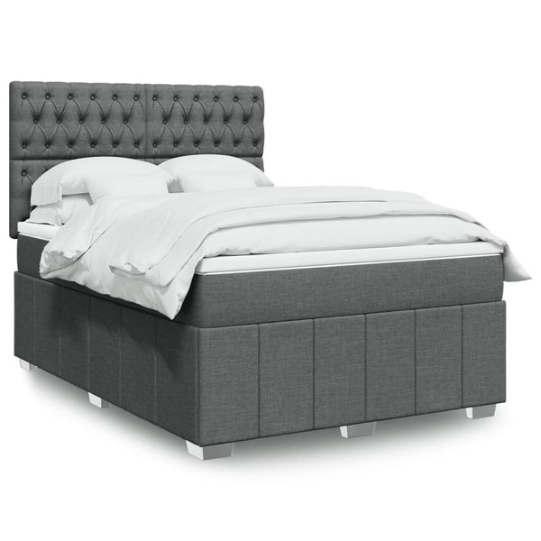 vidaXL Boxspring posteľ s matracom tmavosivá 160x200 cm látka