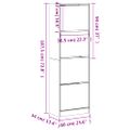 vidaXL Botník so 4 výklopnými zásuvkami dymový dub 60x34x187,5 cm