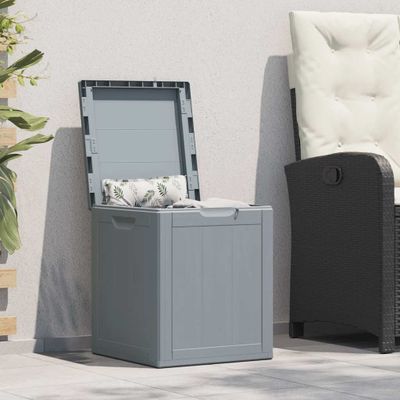 vidaXL Záhradný úložný box 90 l, sivý, PP vzhľad dreva