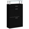 vidaXL Botník čierny 63x24x104 cm spracované drevo