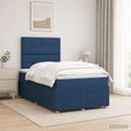 vidaXL LED boxspring posteľ s matracom Modrá 120 x 200 cm Látka