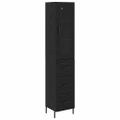 vidaXL Highboard Čierny dub 34,5 x 34 x 180 cm Kompozitné drevo