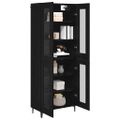vidaXL Highboard Čierny dub 69,5 x 34 x 180 cm Kompozitné drevo