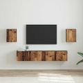 vidaXL TV nástenná skriňa Nástenný 2 pcs Staré drevo 30 x 31 x 40 cm