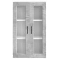 vidaXL Nástenný sklenený kabinet PORTO Betónová šedá 60 x 31 x 100 cm