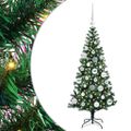 vidaXL Umelý predsvietený vianočný stromček Zelená 120 cm PVC a kov