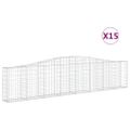vidaXL Oblúkové gabionové koše 15ks 400x30x80/100cm pozinkované železo