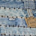 vidaXL Koberec z rifľoviny v štýle patchwork 80x150 cm, denim, modrý