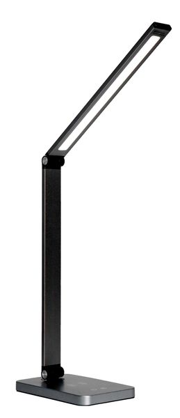 Platinet PDL888B stolná LED lampa 10W stmievateľná, bezdrôtové nabíjanie, USB port, čierna