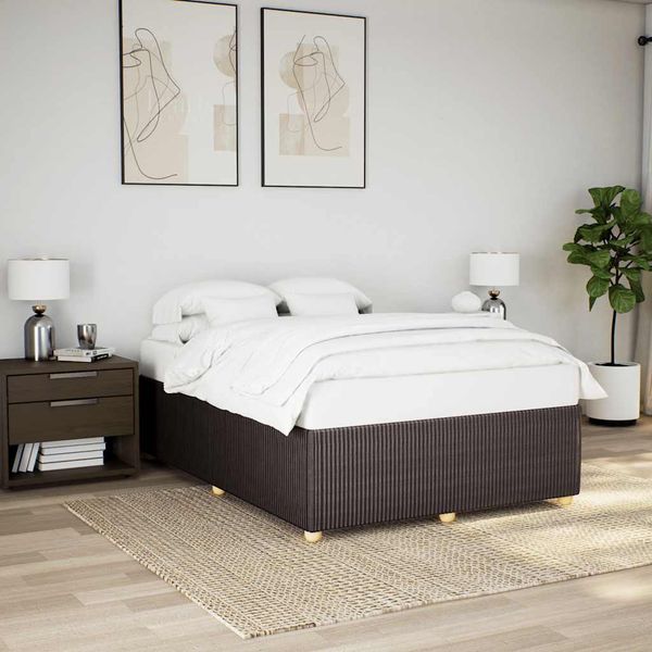 vidaXL Posteľ bez matraca tmavohnedá 140x190 cm látka