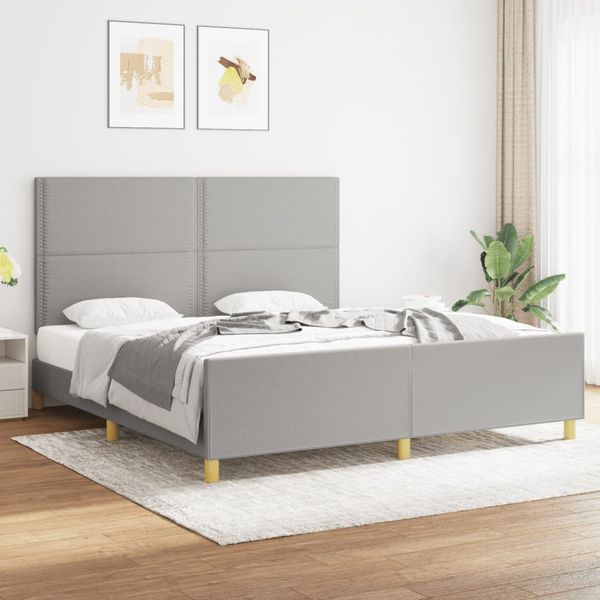 vidaXL Posteľ bez matraca bledosivý 180x200 cm látka