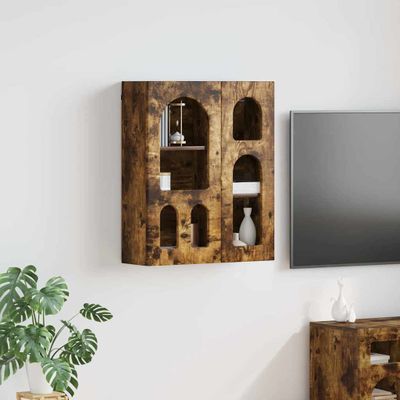 vidaXL Závesná skrinka s poličkou ELST Dymová dub 59 x 20 x 71.5 cm