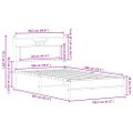 vidaXL Posteľný rám bez matraca dymový dub 100x200 cm kompozitné drevo