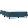vidaXL Posteľný rám boxsping bez matracom tmavomodrý 140x210 cm zamat