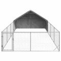 vidaXL Vonkajšia búda pre psov s výbehom, 7x3x1,9 m, pozinkovaná oceľ