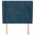 vidaXL Čelo postele so záhybmi tmavomodrá 103x23x118/128 cm zamat