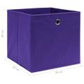 vidaXL Úložné boxy 4 ks, netkaná textília 28x28x28 cm, fialové