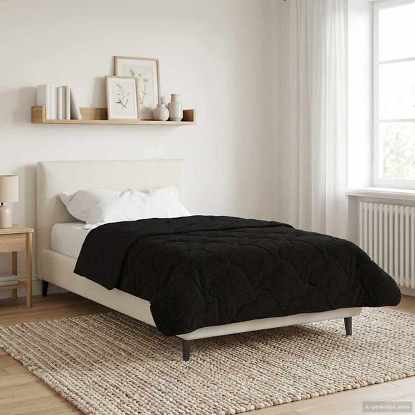 vidaXL Prikrývka na celý rok Šnurovaný Čierna 155 x 220 cm