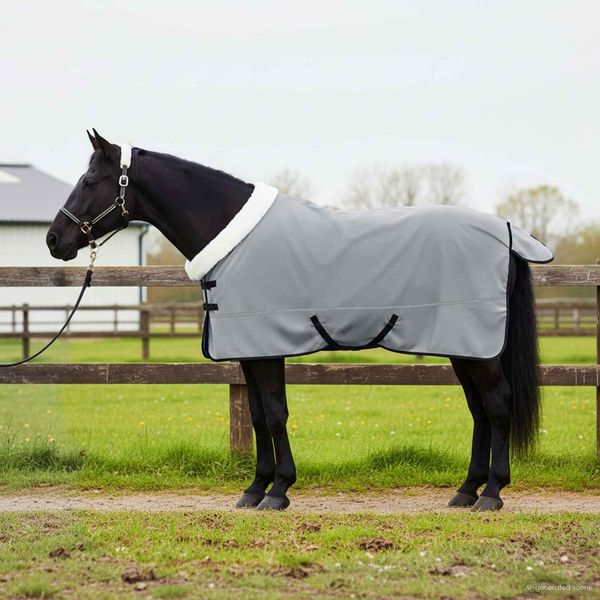 vidaXL Plášť pre kone Plná tmavozelená 165 cm Polárna fleece