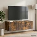 vidaXL Nástenná TV skrinka Dymový dub 98 x 41 x 30 cm Kompozitné drevo