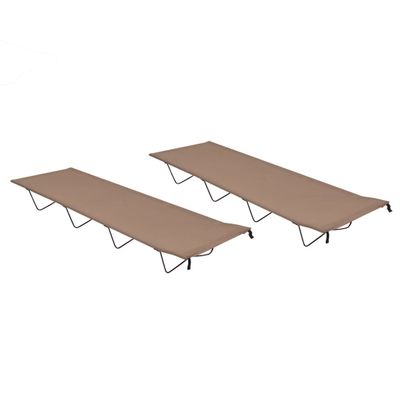 vidaXL Kempingové ležadlá 2ks 180x60x19cm, látka oxford,oceľ,sivohnedé