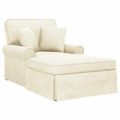 vidaXL Pufa s sukňou 3 ks Krémová Kordúrová tkanina 91 x 157 x 91 cm