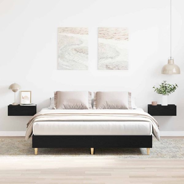 vidaXL Rám postele Čierny dub 203 x 143 x 25 cm Kompozitné drevo