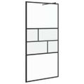 vidaXL Stena walk-in sprchy Čierna 100 x 195 x 0,5 cm Sklo a hliník