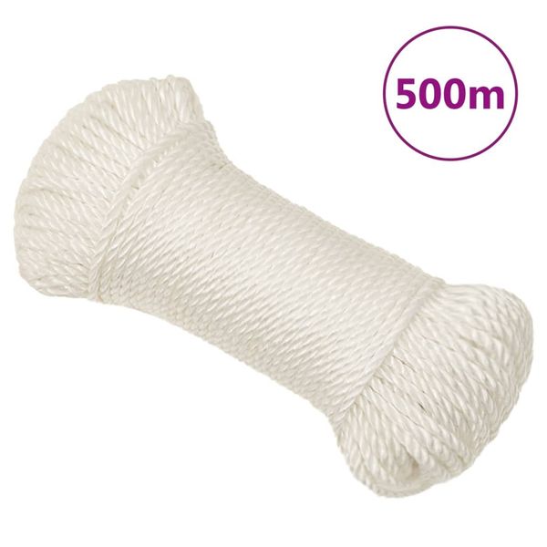 vidaXL Pracovné lano biele 8 mm 500 m polypropylén