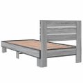 vidaXL Posteľný rám sivý sonoma 90x200 cm kompozitné drevo a kov