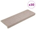 vidaXL Schodové rohože 30 ks 65x21x4 cm taupe s obdĺžnikovým okrajom