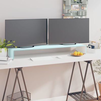 vidaXL TV stojan/stojan pod monitor, sklo, zelený 110x30x13 cm
