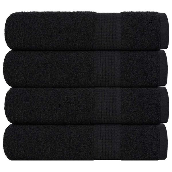 vidaXL Ručníky FROGN 4 ks čierne 50x100 cm 360 g/m²