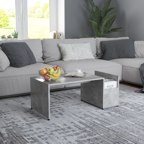 vidaXL Konferenčný stolík betónovo sivý 90x45x35 cm kompozitné drevo