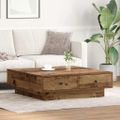 vidaXL Konferenčný stolík Staré drevo 90 x 90 x 28 cm Kompozitné drevo