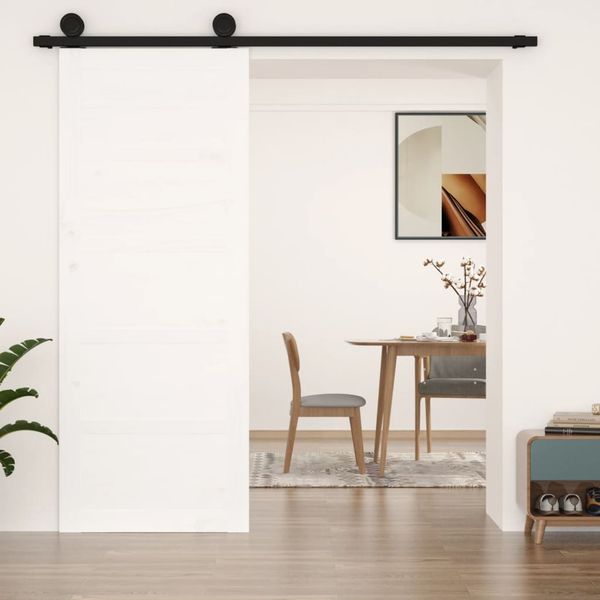 vidaXL Dvere do stodoly biele 80x1,8x204,5 cm masívna borovica