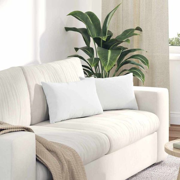 vidaXL Vankúše na pohovku 2 pcs Biela 50 x 30 cm látka