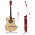 vidaXL Folková klasická gitara s výrezom s ekvalizérom a 6 strunami