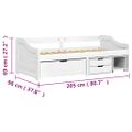 vidaXL Denná posteľ s 3 zásuvkami biela 90x200cm masívna borovica IRUN
