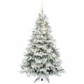 vidaXL Umelý vianočný stromček s 300 LED-i Biela 210 cm PE a PVC