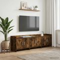vidaXL TV skrinka 168 x 33 x 47 cm Dymový dub Kompozitné drevo