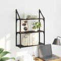 vidaXL Stenná polica Nástenná montáž Čierny dub 60 x 21 x 78,5 cm