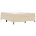 vidaXL Posteľ s pružinovým rámom Krémová 140 x 190 cm látka