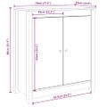 vidaXL Komoda čierna 70x35x80 cm borovicový masív